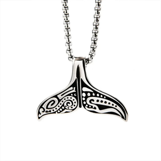 Qawwiy Whimsical Whale Tail Stainless Steel Necklace