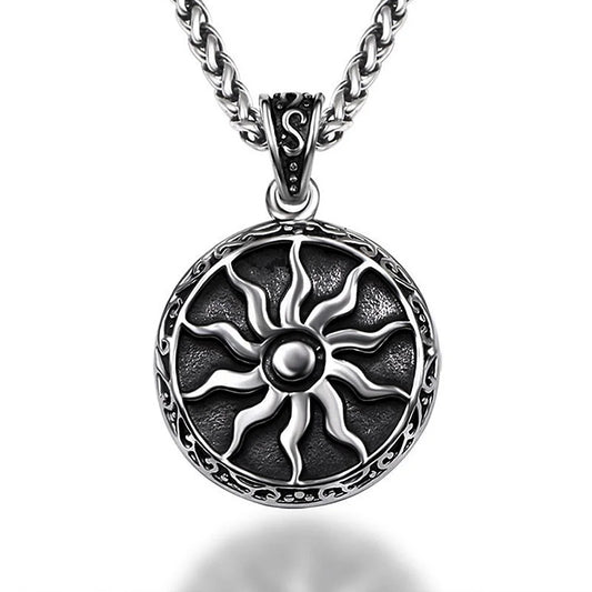 Qawwiy Vintage Apollo Amulet Sun God Stainless Steel Necklace