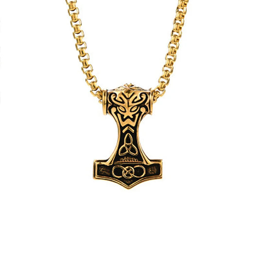 Qawwiy Viking Thor Hammer Stainless Steel Necklace
