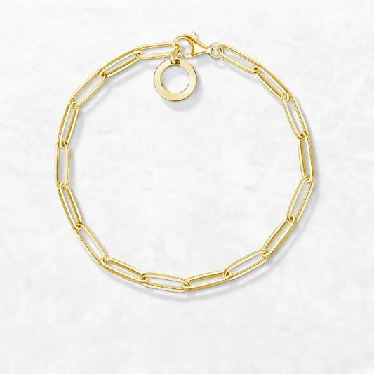Qawwiy Golden Link Chain Bracelet - 925 Sterling Silver