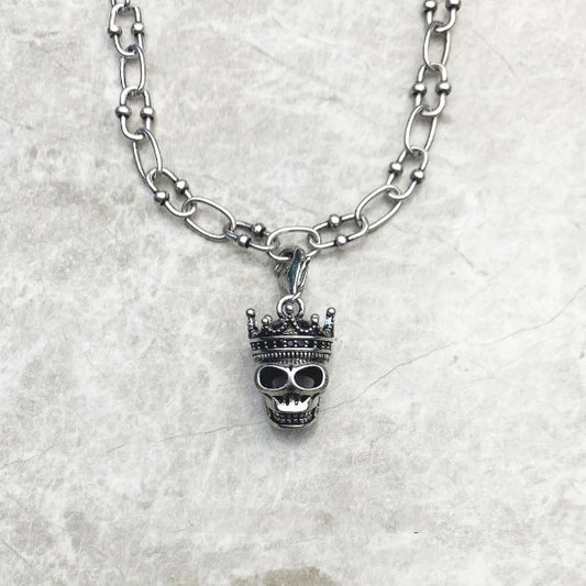Qawwiy Skull King Necklace - 925 Sterling Silver