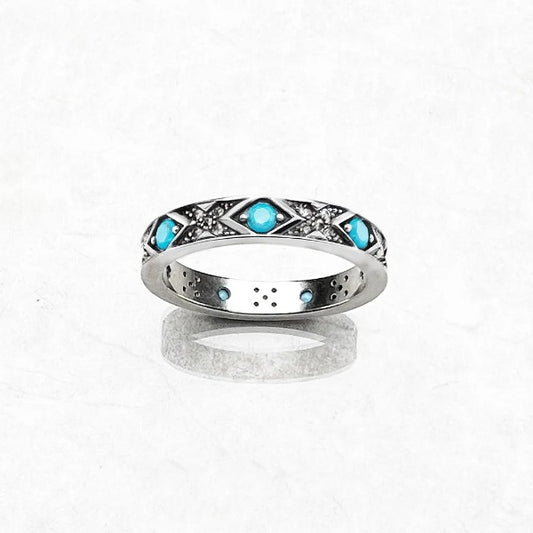 Qawwiy Ocean Blue Ring - 925 Sterling Silver