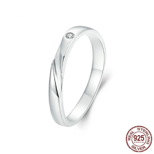 Qawwiy Sterling Silver Sparkling Band Ring
