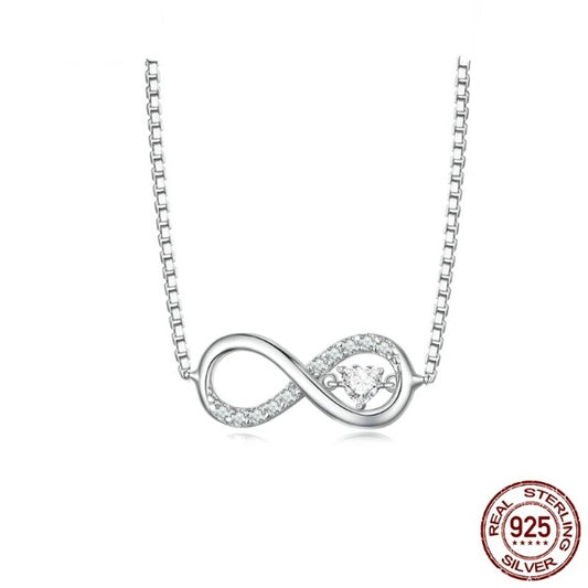 Qawwiy 925 Sterling Silver Infinity Love Necklace