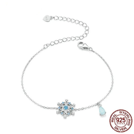 Qawwiy Snowflake Ice Flower Chain Link Bracelet