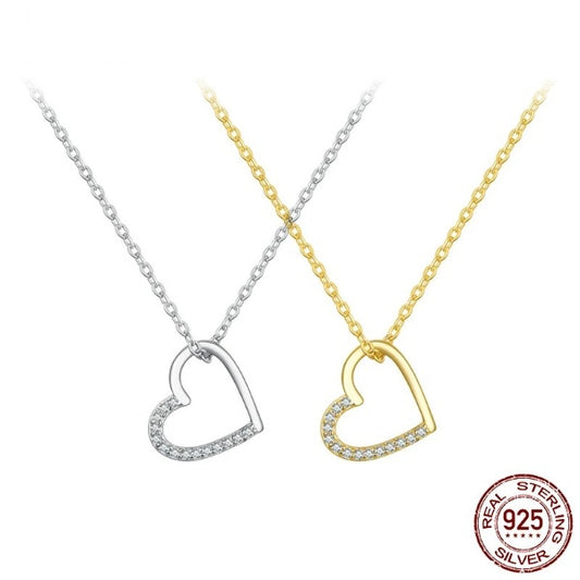 Qawwiy 925 Sterling Silver "Shape of Love" Chain Necklace